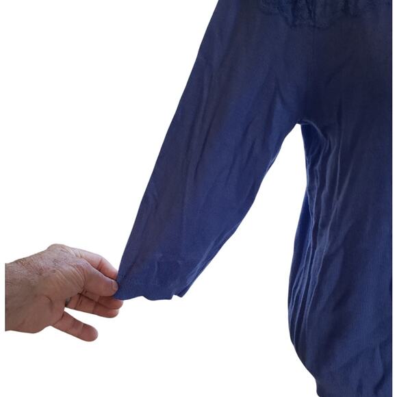 ELLE L blue, long sleeve, tee shirt - Picture 3 of 8